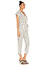 view 2 of 3 Button Front Regancy Stripe Jumpsuit in Sage Vine