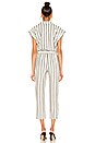 view 3 of 3 Button Front Regancy Stripe Jumpsuit in Sage Vine