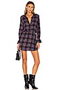 view 1 of 3 Button Up Plaid Dress in Blue Night
