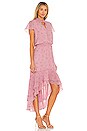 view 2 of 3 Split Neck High Low Dress in Petite Calico Roses