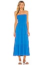 view 1 of 3 Smocked Strapless Midi Dress in Marina Blue