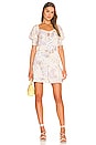 view 1 of 3 Puff Sleeve Mini Dress in Patchwork Ditsy