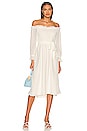 view 1 of 3 ROBE BUSTIER AVEC SMOCKS OFF THE SHOULDER in New Ivory