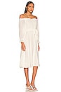 view 2 of 3 ROBE BUSTIER AVEC SMOCKS OFF THE SHOULDER in New Ivory