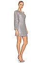 view 2 of 4 Sequin One Sleeve Mini Dress in Silver Dust