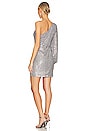 view 3 of 4 Sequin One Sleeve Mini Dress in Silver Dust