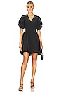 view 1 of 3 Tiered Bubble Sleeve Dress in Rich Black