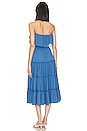 view 3 of 3 Strapless Ruffle Tiered Dress in Capri Blue