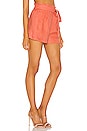view 2 of 4 Cuffed Hem Tie Waist Linen Short in Coral