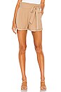 view 1 of 4 Cuffed Hem Tie Waist Soft Twill Short in Classic Camel