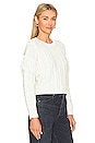 view 2 of 4 Fringe Sleeve Cable Sweater in Antique White