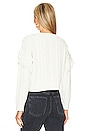 view 3 of 4 Fringe Sleeve Cable Sweater in Antique White