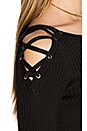 view 5 of 5 Criss Cross Shoulder Sweater in Rich Black