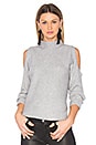 view 1 of 4 Cold Shoulder Sweater in Light Heather Grey
