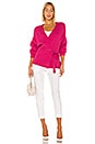 view 5 of 5 Belted Jersey Stitch Cardigan in Rapture Pink