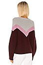 view 3 of 4 Chevron Front Crewneck Sweater in Mahogany