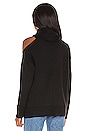 view 3 of 4 Turtleneck Cold Shoulder Sweater in Rich Black
