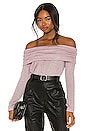 view 1 of 5 Sparkle Cozy Knit Off Shoulder Sweater in Luminous Blush