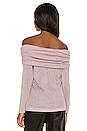 view 3 of 5 Sparkle Cozy Knit Off Shoulder Sweater in Luminous Blush