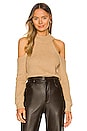 view 1 of 4 Cold Shoulder Sweater in Latte Heather