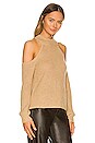 view 2 of 4 Cold Shoulder Sweater in Latte Heather