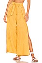 view 1 of 4 Tie Front Split Seam Wide Leg Pant in Gold Sun