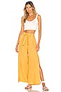 view 4 of 4 Tie Front Split Seam Wide Leg Pant in Gold Sun