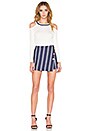 view 4 of 4 Button Cross Front A Line Skort in Evening Navy