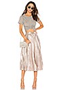 view 4 of 4 Pleated Midi Skirt in Flash Silver