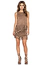 view 4 of 4 Fringe Wrap Faux Suede Mini Skirt in Shadow Brown