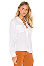 view 2 of 4 Patch Pocket Roll Tab Double Gauze Top in Ultra White