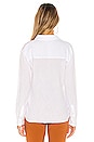 view 3 of 4 Patch Pocket Roll Tab Double Gauze Top in Ultra White