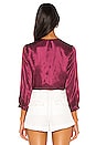 view 3 of 4 Wrap Front Blouse in Berry