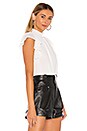view 2 of 4 Flutter Sleeve Smock Neck Blouse in Soft Ecru