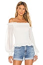view 1 of 4 Smocked Off The Shoulder Top in White