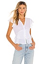 view 1 of 4 Flutter Sleeve Button Front Blouse in Ultra White