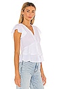 view 2 of 4 Flutter Sleeve Button Front Blouse in Ultra White