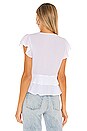 view 3 of 4 Flutter Sleeve Button Front Blouse in Ultra White