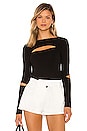 view 1 of 4 Cut Out Long Sleeve Top in Rich Black