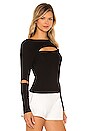 view 2 of 4 Cut Out Long Sleeve Top in Rich Black