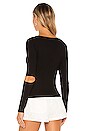 view 3 of 4 Cut Out Long Sleeve Top in Rich Black