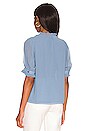 view 3 of 4 Short Sleeve Chiffon Top in Porcelain Blue