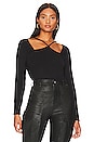 view 1 of 4 Halter Strappy Long Sleeve Top in Rich Black
