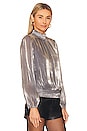 view 2 of 5 Mock Neck Open Back Top in Pewter