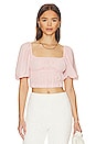 view 1 of 4 Ruched Flutter Sleeve Top in Peachskin