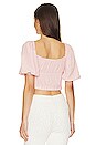 view 3 of 4 Ruched Flutter Sleeve Top in Peachskin