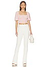 view 4 of 4 Ruched Flutter Sleeve Top in Peachskin