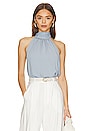 view 1 of 5 Tie Back Halter Top in Dusty Blue