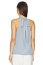 view 3 of 5 Tie Back Halter Top in Dusty Blue