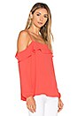 view 2 of 4 Cold Shoulder with Ruffle Top in Poppy Petal